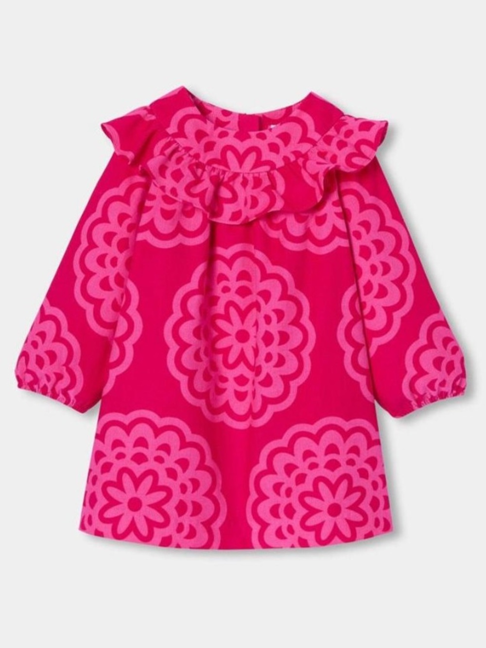 Jacadi Paris Corduroy Floral Rosette Baby Dress